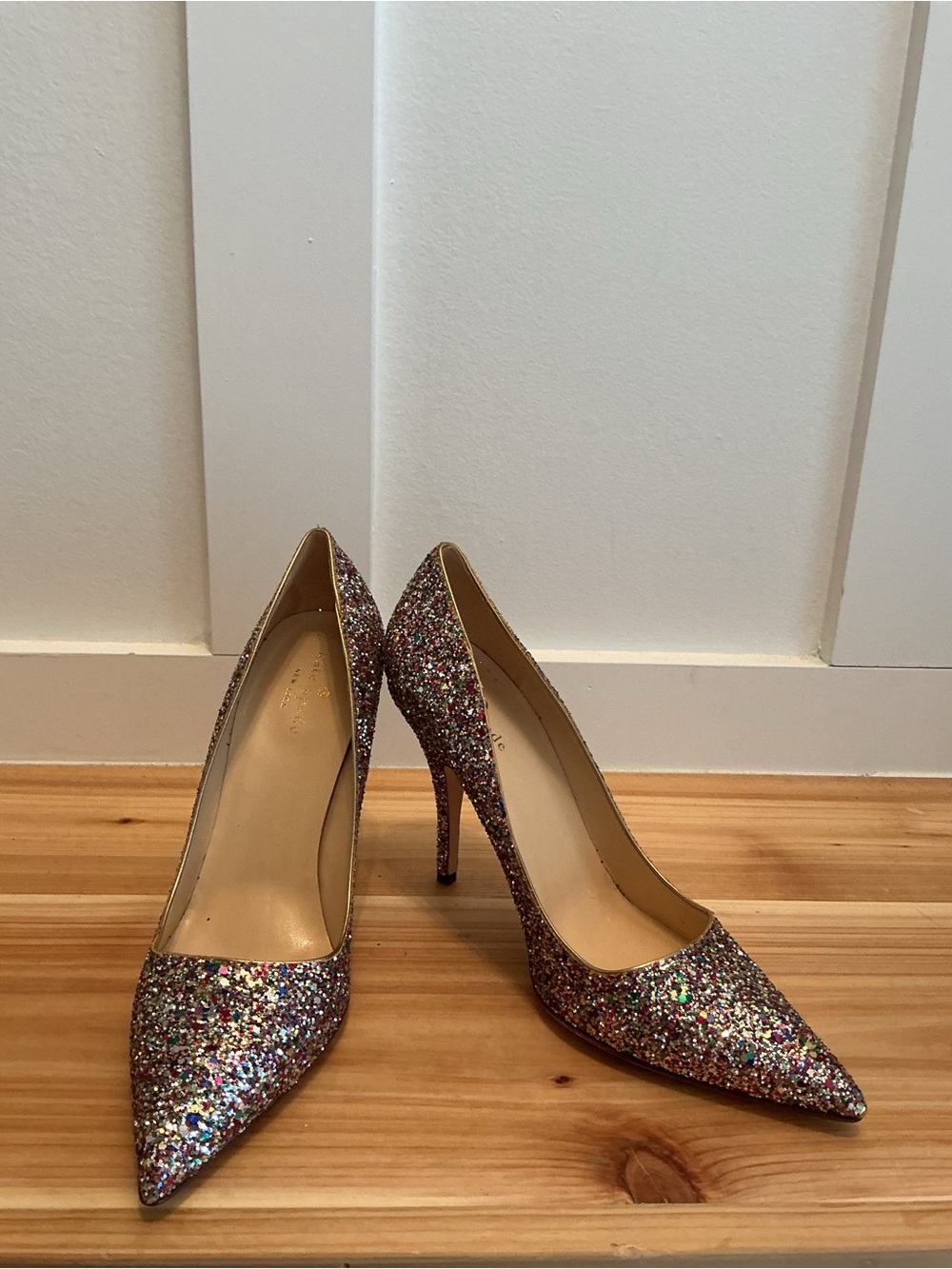 kate spade Multicolor Glitter Pointed-Toe Stiletto Heels